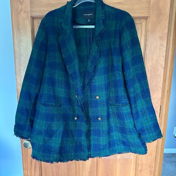 Banana Republic Tweed Plaid Blazer - Size XL - Picture 2 of 3